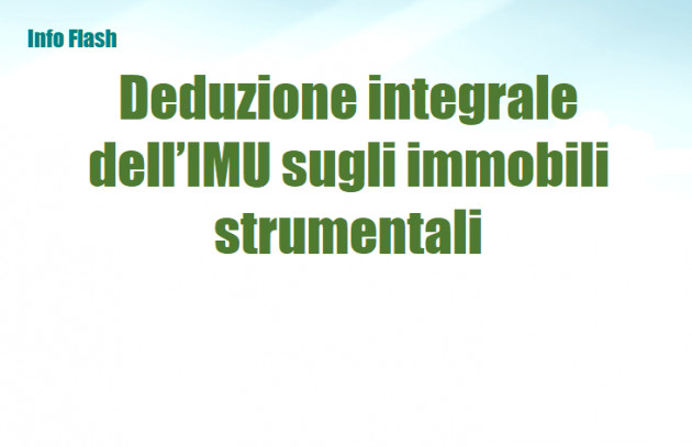 Deduzione integrale dell’IMU sugli immobili strumentali dal 2022