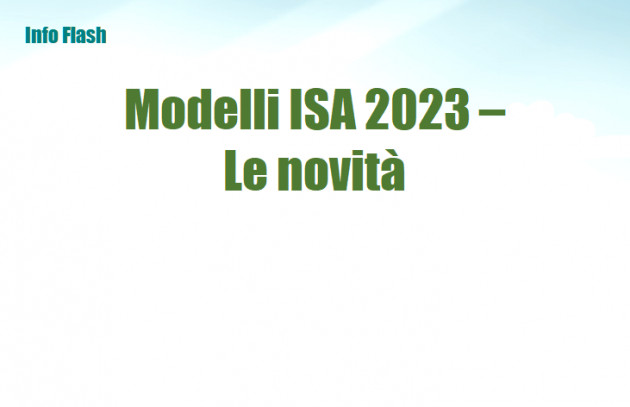 Modelli ISA 2023 – Le novità