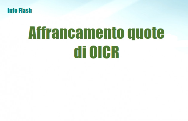 Affrancamento quote di OICR