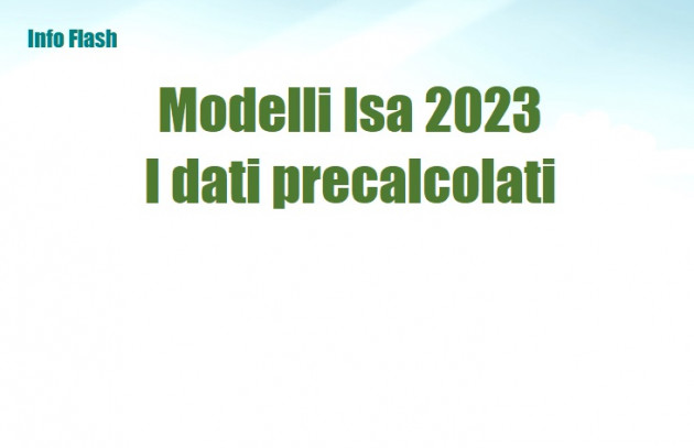 Modelli Isa 2023 - I dati precalcolati