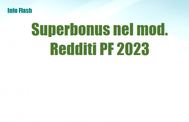 Superbonus nel mod Redditi PF 2023