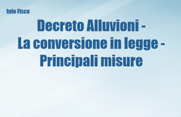 "Decreto Alluvioni" - La conversione in legge 