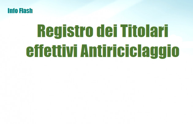 Registro dei Titolari effettivi Antiriciclaggio