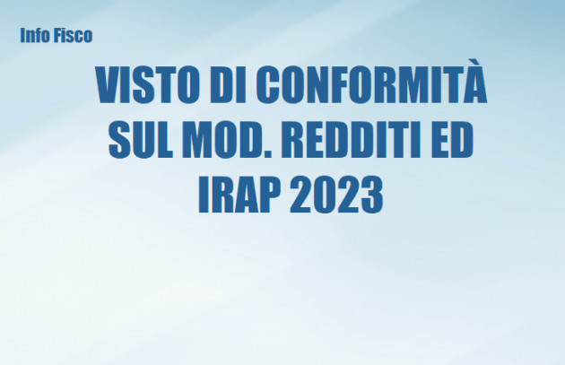 Visto di conformità sul mod. Redditi ed Irap 2023
