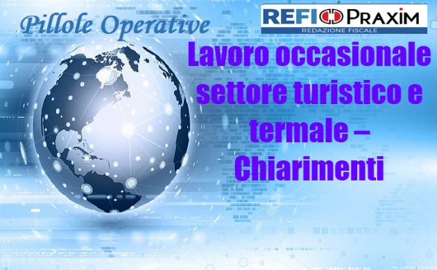 Lavoro occasionale settore turistico e termale – Chiarimenti