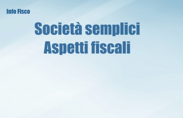 Società semplici - Aspetti fiscali