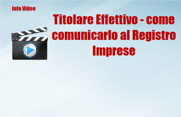 Titolare Effettivo - come comunicarlo al Registro Imprese