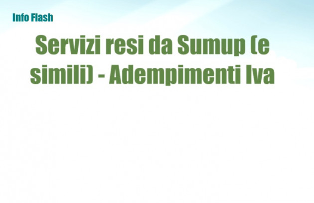 Servizi resi da Sumup (e simili) - Adempimenti Iva