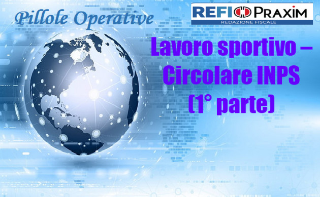 Lavoro sportivo – Circolare INPS (1° parte)