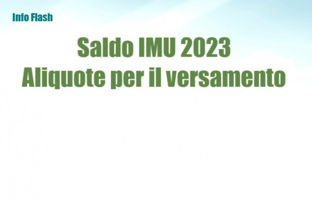 Saldo IMU 2023 – Le aliquote per il versamento