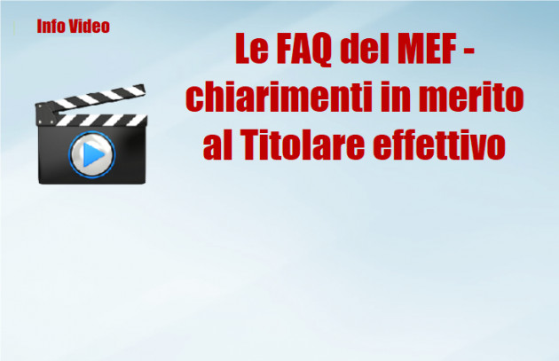 Le FAQ del MEF - chiarimenti in merito al Titolare effettivo