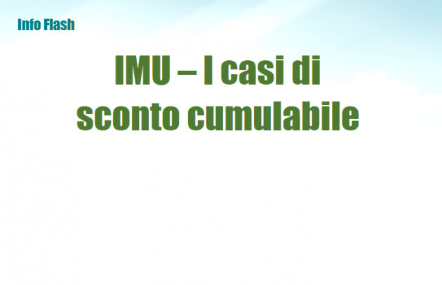 IMU – I casi di "sconto" cumulabile