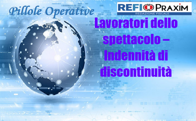 Lavoratori dello spettacolo – Indennità di discontinuità