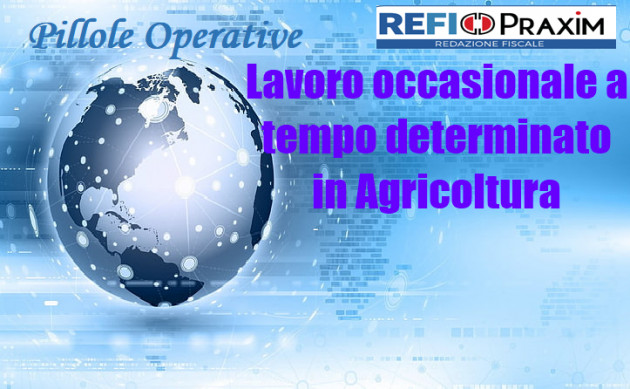 Lavoro occasionale a tempo determinato in Agricoltura