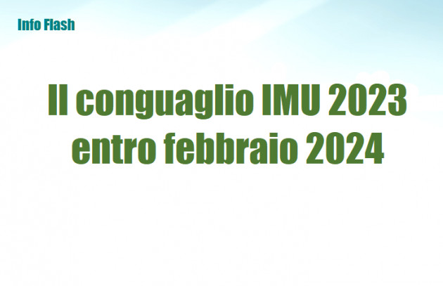 Il conguaglio IMU 2023 entro febbraio 2024
