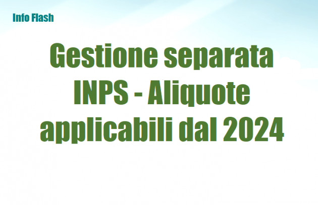 Gestione separata INPS - La contribuzione dal 2024