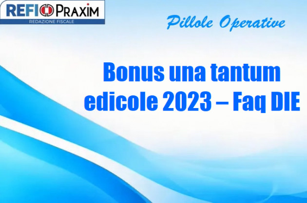 Bonus una tantum edicole 2023 – Faq DIE