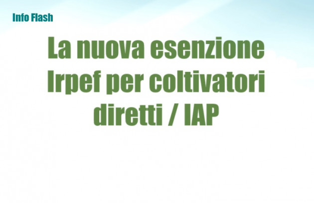 La nuova esenzione Irpef per coltivatori diretti e IAP