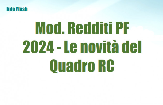 Quadro RC del Mod. Redditi PF 2024 – Le novità