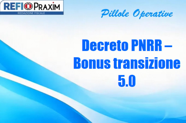 Decreto PNRR – Bonus transizione 5.0