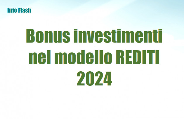 Bonus investimenti nel modello REDITI 2024