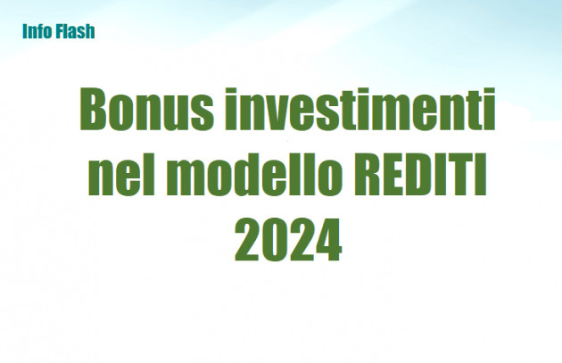 Bonus investimenti nel modello REDDITI 2024