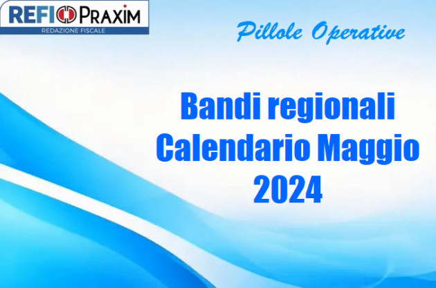 Bandi regionali – Calendario Maggio 2024