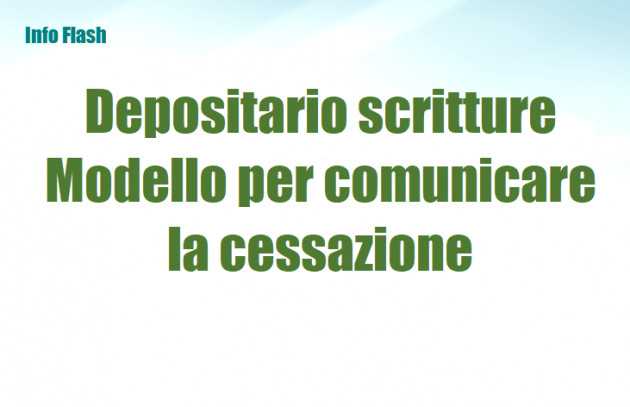 Depositario scritture contabili – Modello per comunicare la cessazione