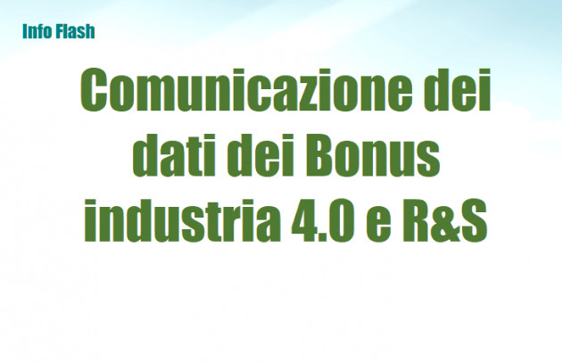 Comunicazione dei dati dei Bonus industria 4.0 e R&S