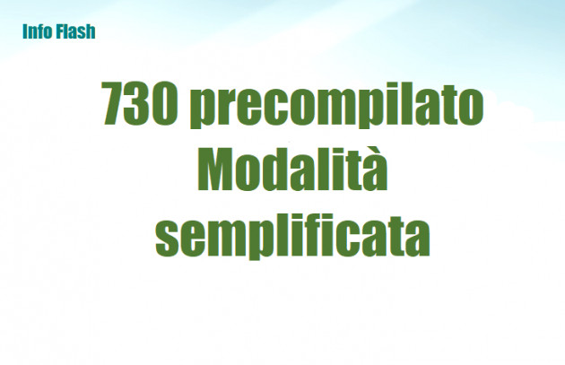730 precompilato - Modalità semplificata tramite percorso guidato