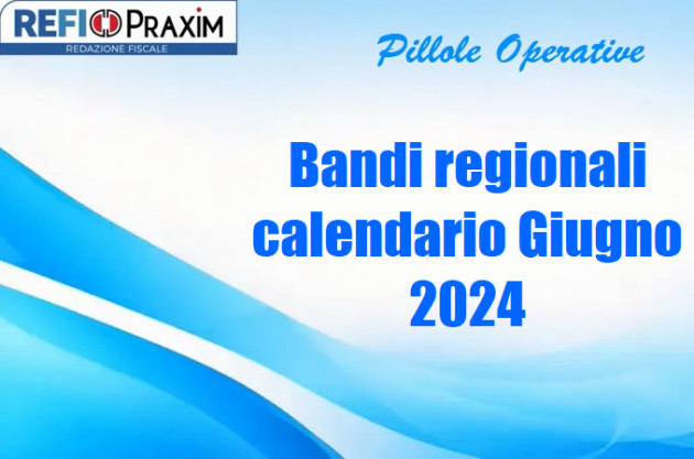 Bandi regionali – calendario Giugno 2024