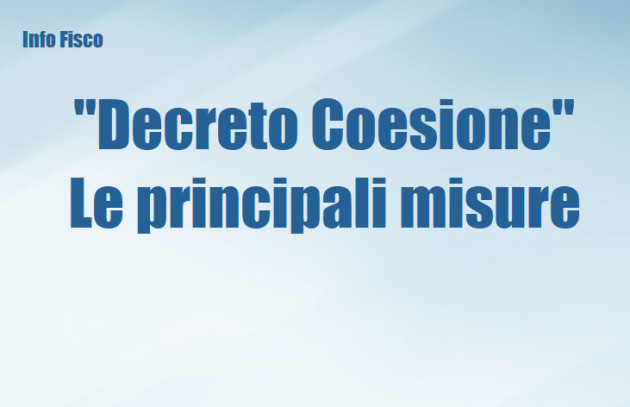 "Decreto Coesione" - Le principali misure