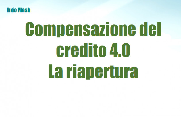 Riapertura della compensazione dei crediti Transizione 4.0