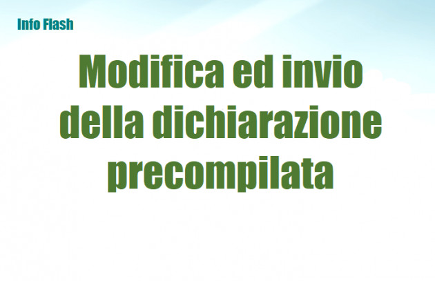 La modifica e l'invio della dichiarazione precompilata