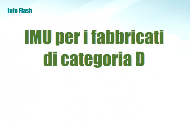 IMU per i fabbricati di categoria D