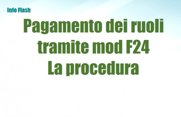 Pagamento dei ruoli tramite mod F24 - La procedura