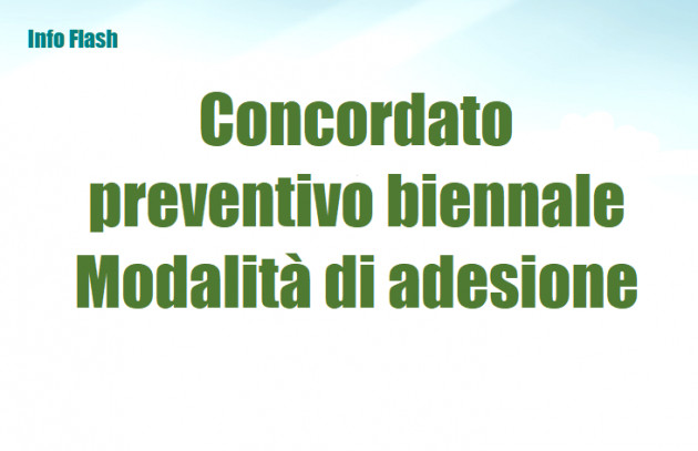 Concordato preventivo biennale – Modalità di adesione