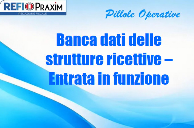 Banca dati delle strutture ricettive – Entrata in funzione