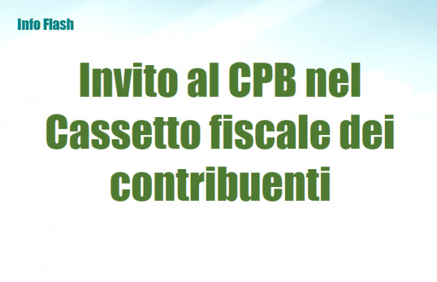 Invito al CPB nel Cassetto fiscale dei contribuenti
