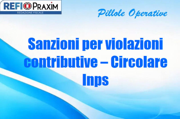 Sanzioni per violazioni contributive – Circolare Inps