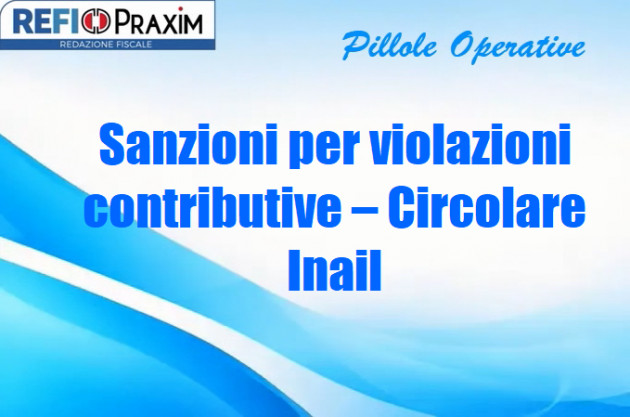 Sanzioni per violazioni contributive – Circolare Inail