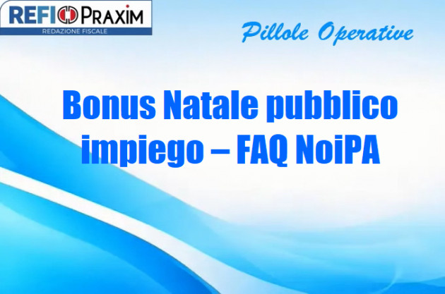 Bonus Natale pubblico impiego – FAQ NoiPA