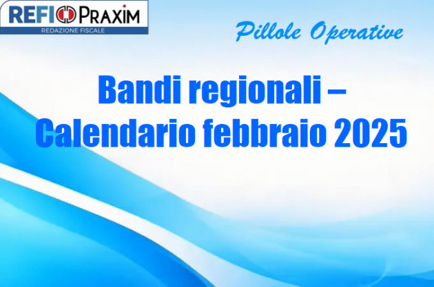 Bandi regionali – Calendario febbraio 2025