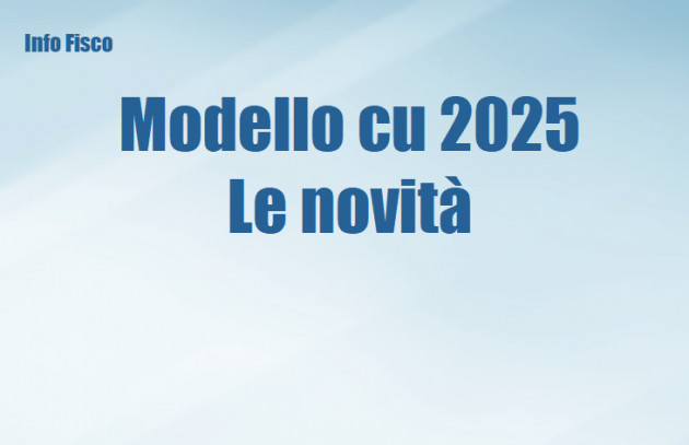 Modello cu 2025 – Le novitá