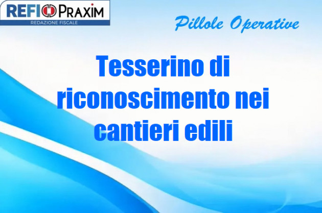 Tesserino di riconoscimento nei cantieri edili