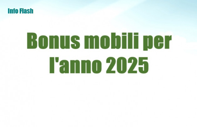 Bonus mobili per l'anno 2025