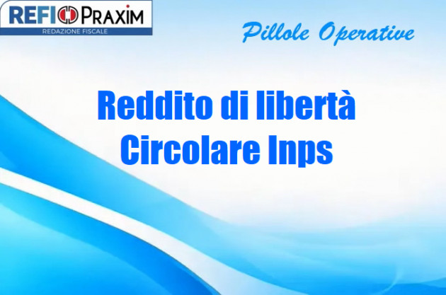 Reddito di libertà – Circolare Inps