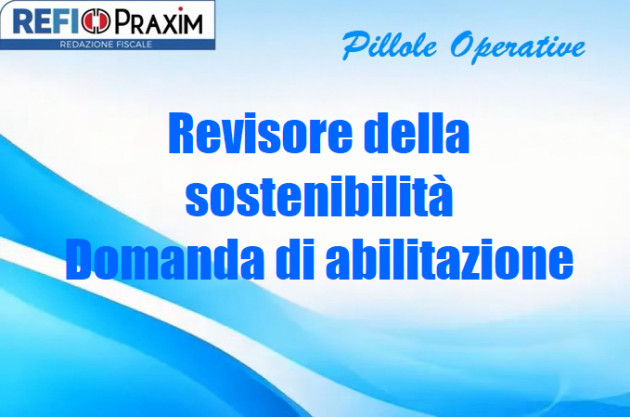 Revisore della sostenibilità – Domanda di abilitazione