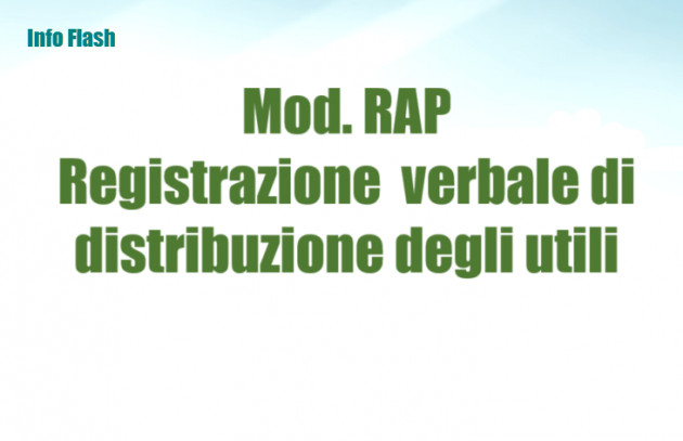 Mod. RAP - Registrazione del verbale di distribuzione degli utili
