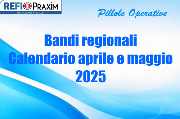 Bandi regionali – Calendario aprile e maggio 2025